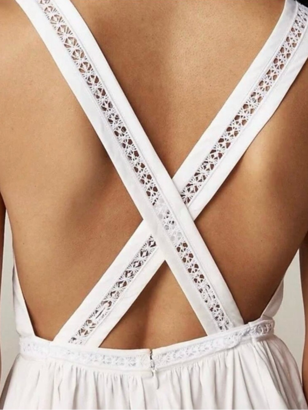 NWT J. Crew Embroidered Apron White Midi Sundress - Picture 3 of 4